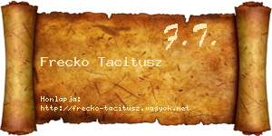 Frecko Tacitusz névjegykártya
